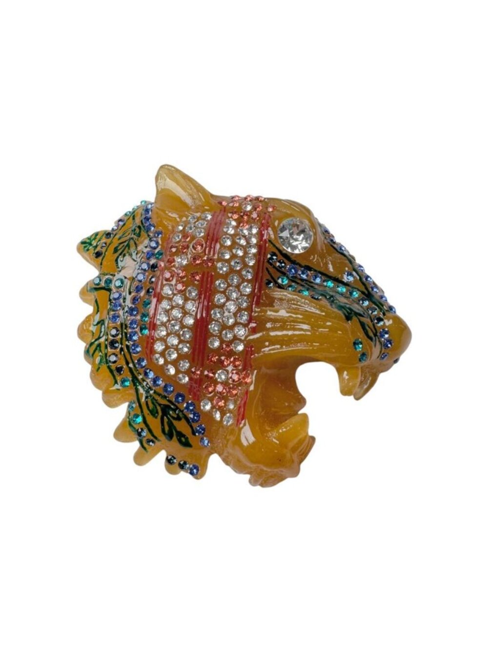 Gucci Brooch Rajah Tiger Head Rhinestone - Picture 2 of 11